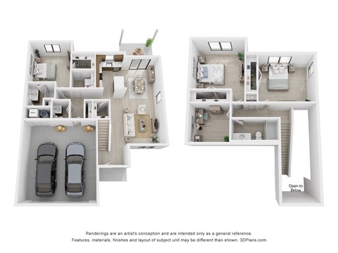 Floor plan for 3 beds, 2.5 baths, 1926 sqft